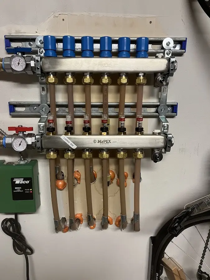 Plumber performing Gas Line Installation at a residential property in Poplar Grove